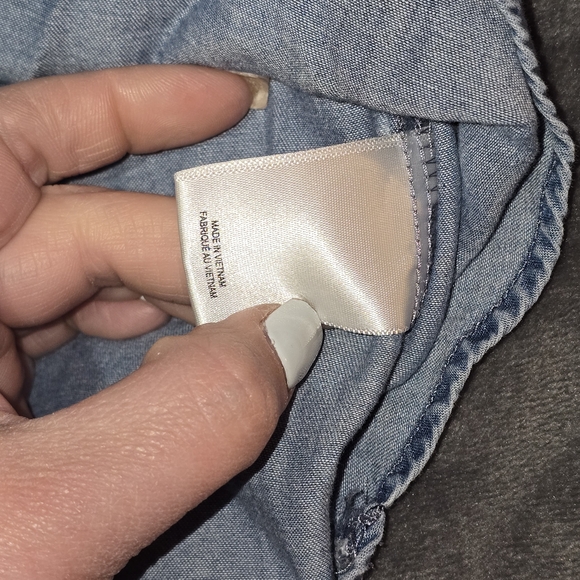 Express Light Blue Ruffle Sleeve Blouse - Picture 7 of 7